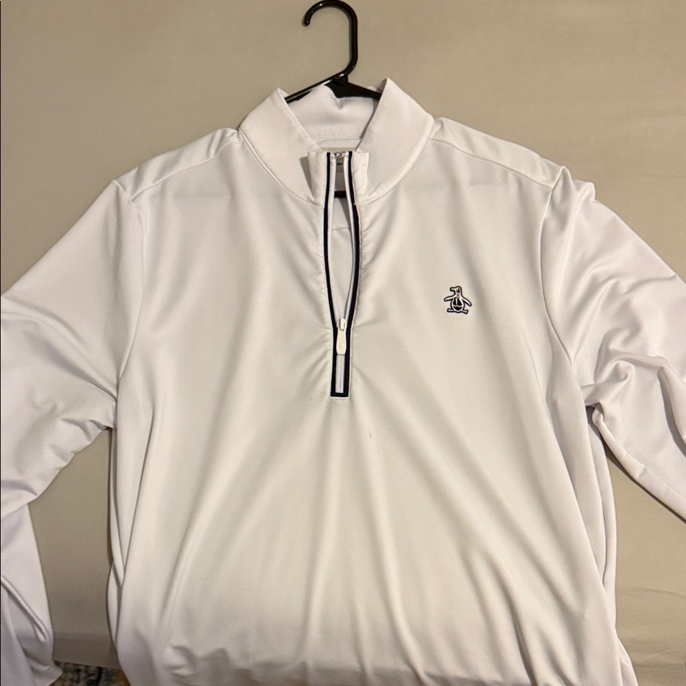 Original Penguin White Quarter-Zip Pullover